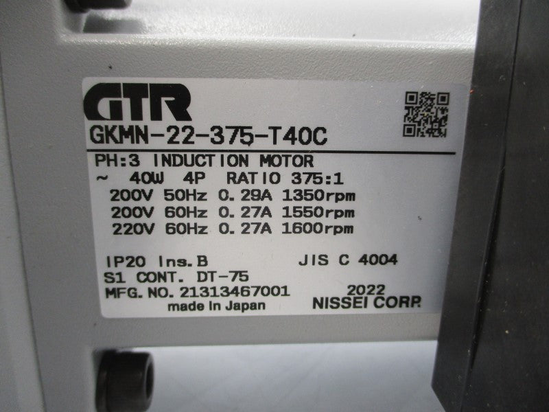 GTR GKMN-22-375-T40C 200/220V 0.27/0.29A NSNP