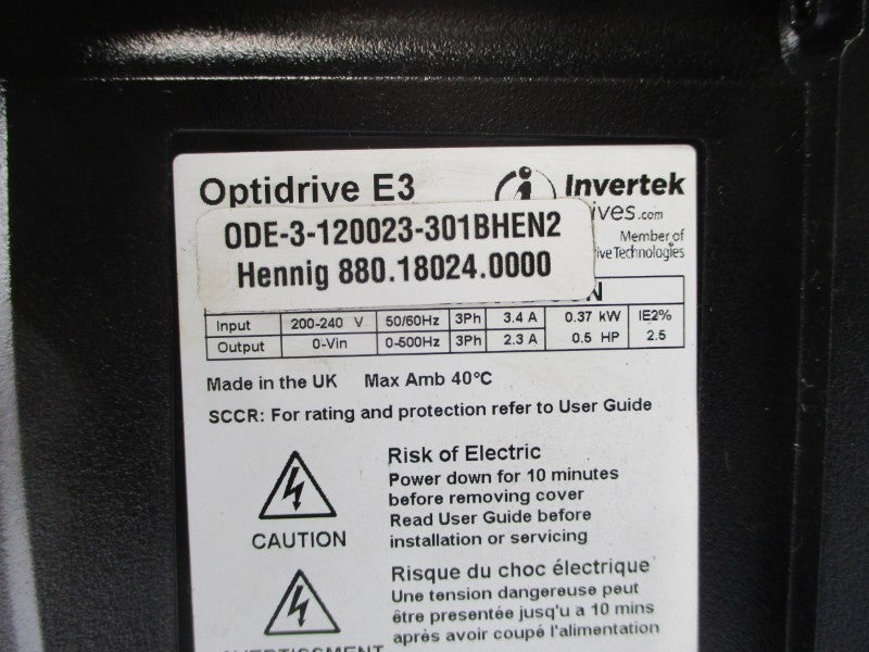 HENNIG ODE-3-120023-301BHEN2 880.18024.0000 200-240V 2.3/3.4A NSNP