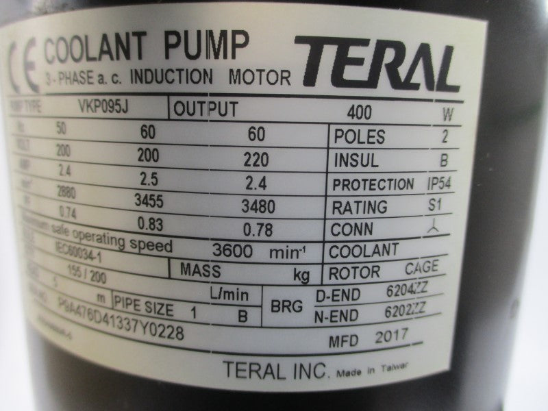 TERAL VKP095J 200/200-220VAC 2.4/2.5A NSMP
