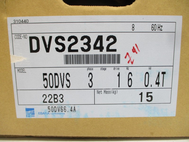 EBARA 50DVS6.4A 200/220V 2.3/2.3A NSMP
