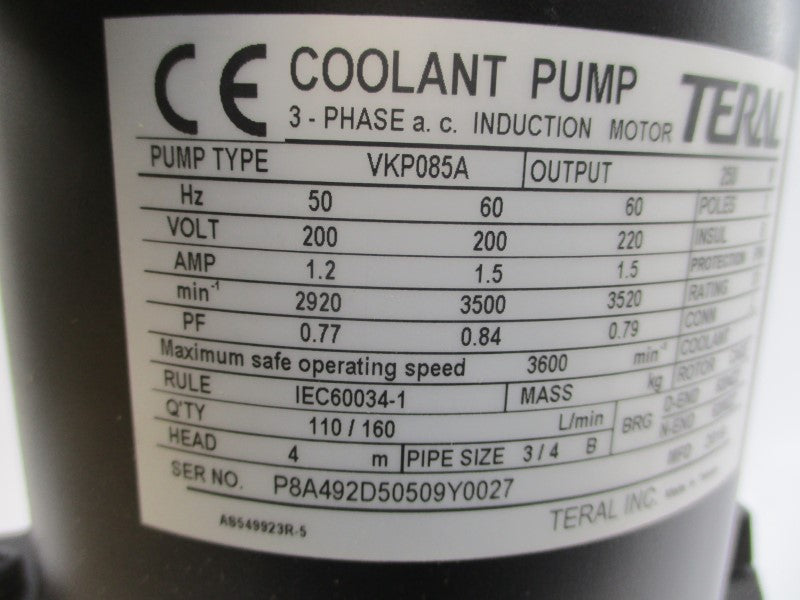TERAL VKP085A 200/220VAC 1.2/1.5A NSMP