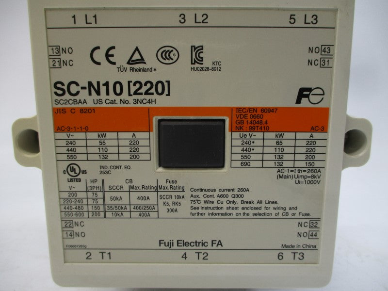 FUJI ELECTRIC SC2CBAA-122 SC-N10 100-127VAC 220A NSMP