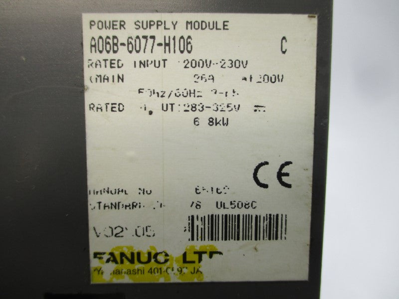 FANUC A06B-6077-H106 200-230V (MISSING COVER) UNMP