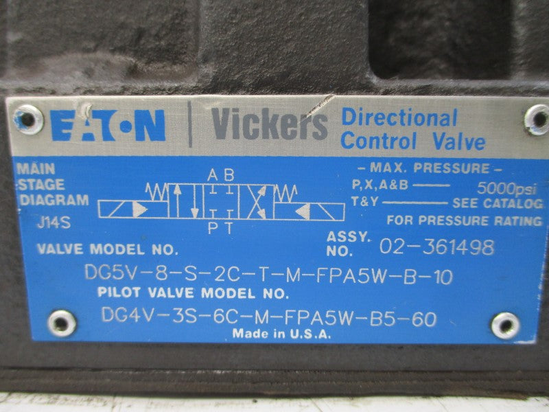 EATON DG5V-8-S-2C-T-M-FPA5W-B-10 02-361498 110/120V .46/.48A 5000PSI NSNP