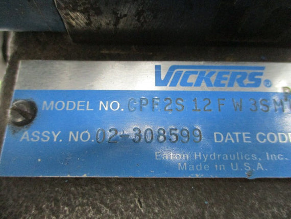 VICKERS CPF2S12FW3SMPA5WLB530 02-308599 1450/5000PSI NSNP