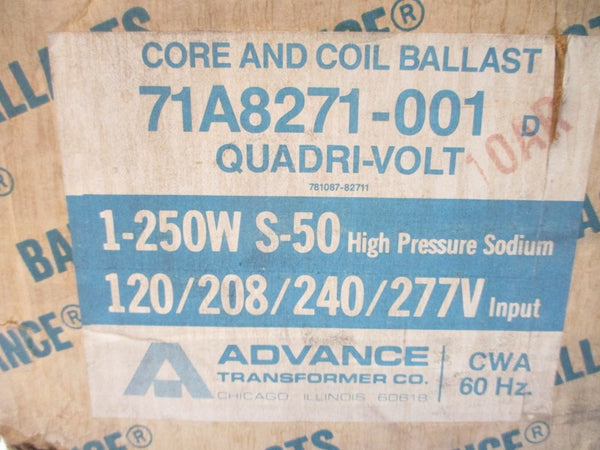 ADVANCE TRANSFORMER 71A8271-001 277V 2.75A NSMP