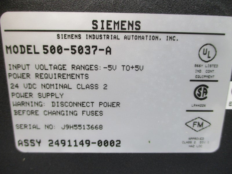 SIEMENS 500-5037-A 24VDC NSMP