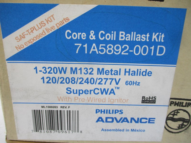 PHILIPS ADVANCE 71A5892-001D 277V 3.25A NSMP