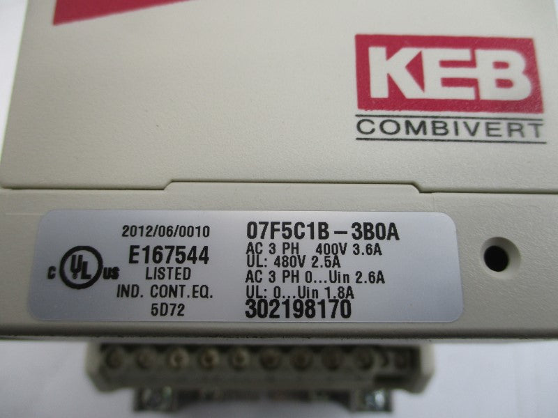 KEB 07F5C1B-3B0A 400/480VAC 2.5/3.6A NSMP