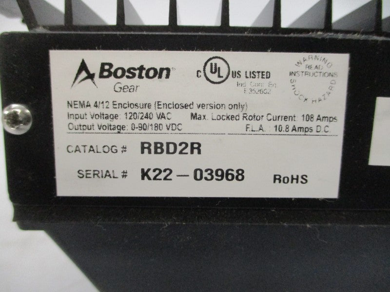 BOSTON GEAR RBD2R 120/240VAC 10.8A NSMP
