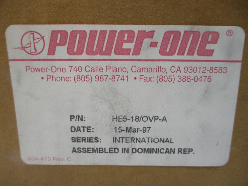 POWER ONE HE5-18/OVP-A 230/240VAC 1.5/3A NSMP