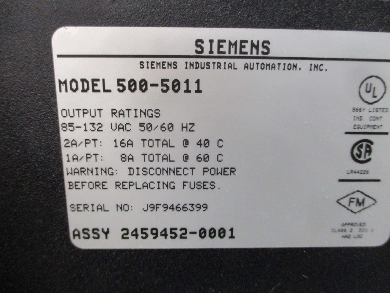 SIEMENS 500-5011 85-132VAC 8/16A NSMP