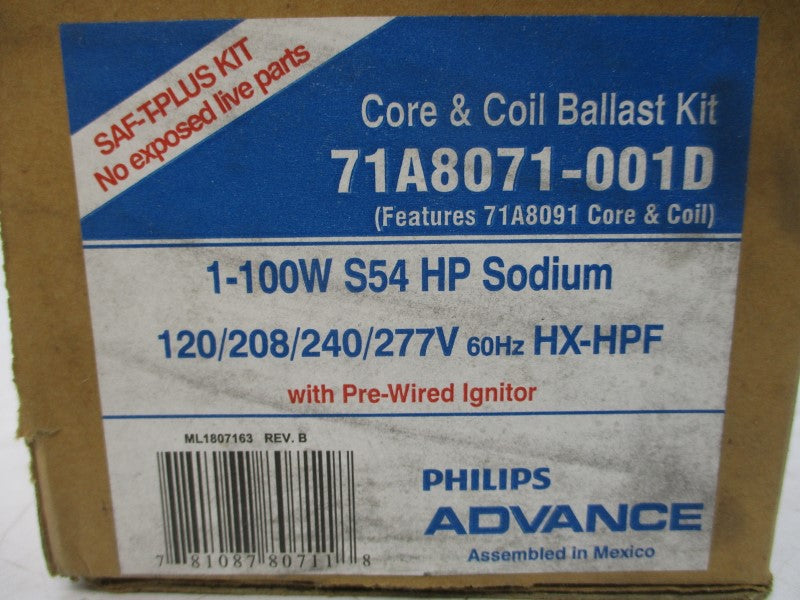 PHILIPS ADVANCE 71A8071-001D 277V 1.15A NSMP