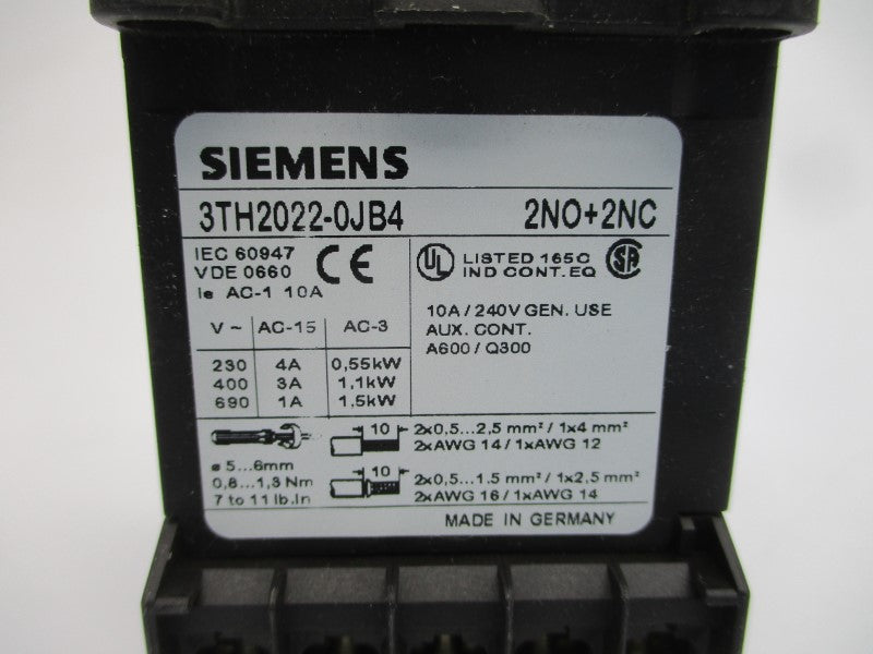 SIEMENS 3TH2022-0JB4 230VAC 4A NSMP