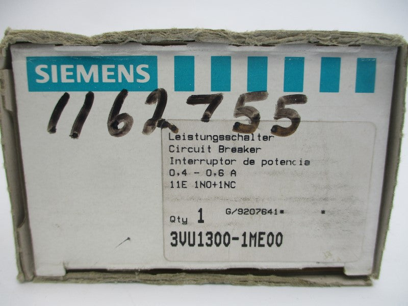 SIEMENS 3VU1300-1ME00 690V 0.4-0.6A NSMP