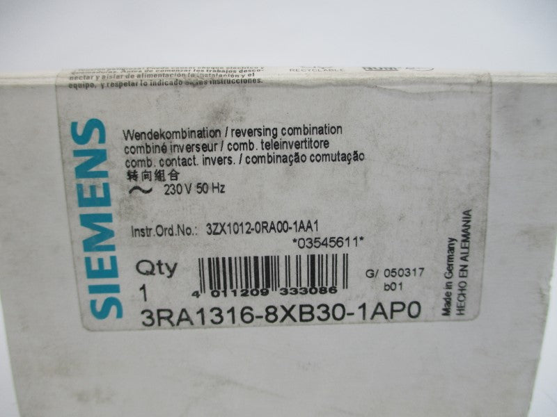 SIEMENS 3RA1316-8XB30-1AP0 230V 22A NSMP