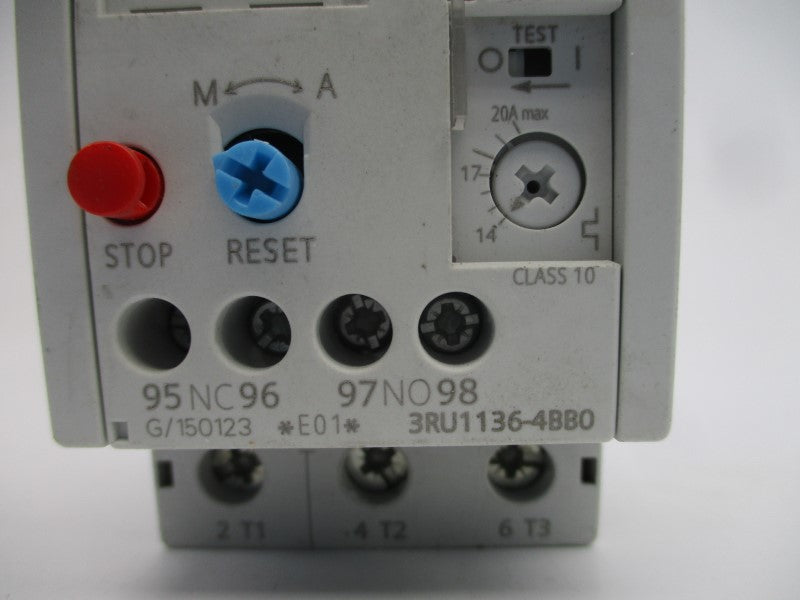 SIEMENS 3RU1136-4BB0 600VAC 14-20A NSNP