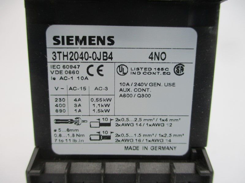 SIEMENS 3TH2040-0JB4 240V 10A NSNP