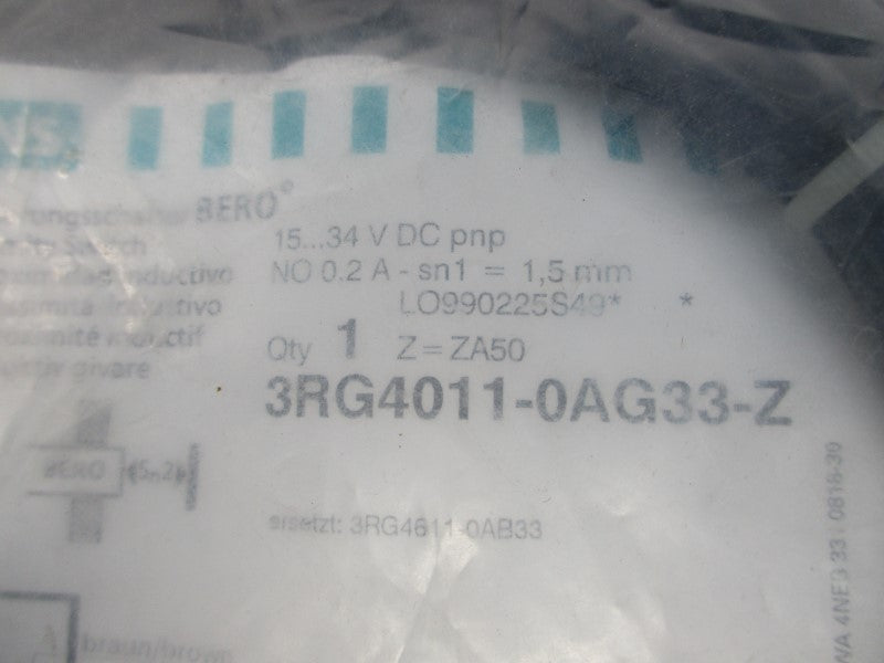 SIEMENS 3RG4011-0AG33-Z 15-34VDC 0.2A NSMP