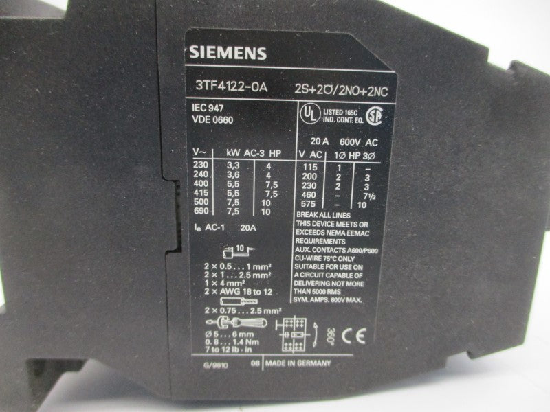 SIEMENS 3TF4122-0AD2 42V 20A NSMP