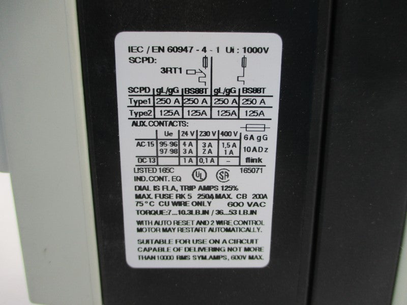 SIEMENS 3ZX1012-0RU11-1DA1 600VAC 45-63A NSNP