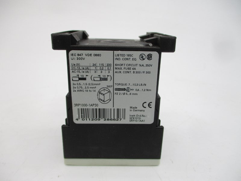SIEMENS 3RP1000-1AP30 200-240VAC/DC 4A 0.05S-10H NSMP