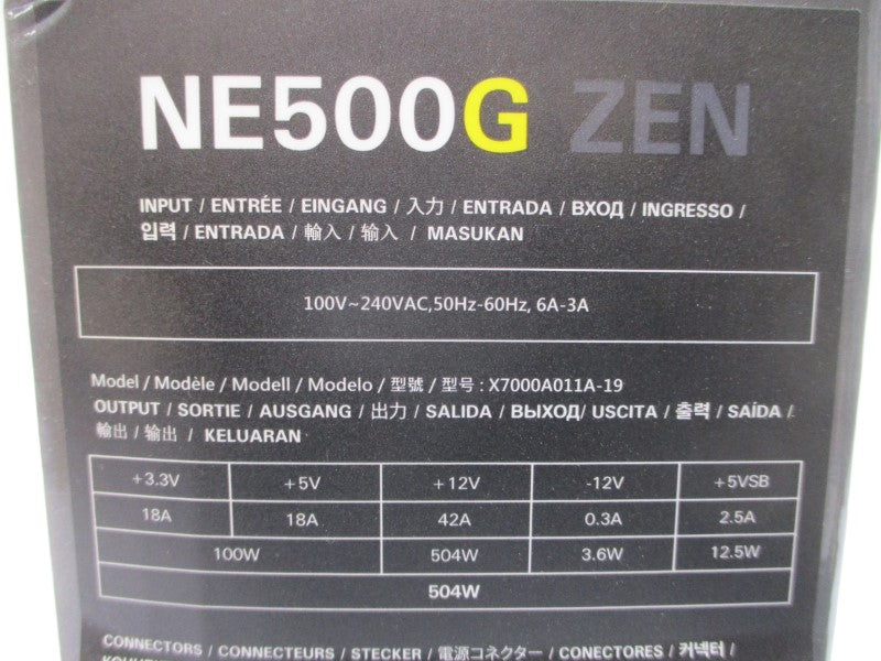 ANTEC NE500GZEN NE500GASN201700053 100-240VAC 6-3A NSMP