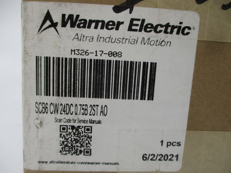 WARNER ELECTRIC M326-17-008 SCB6CW24DC0.75B2STA0 24VDC NSMP