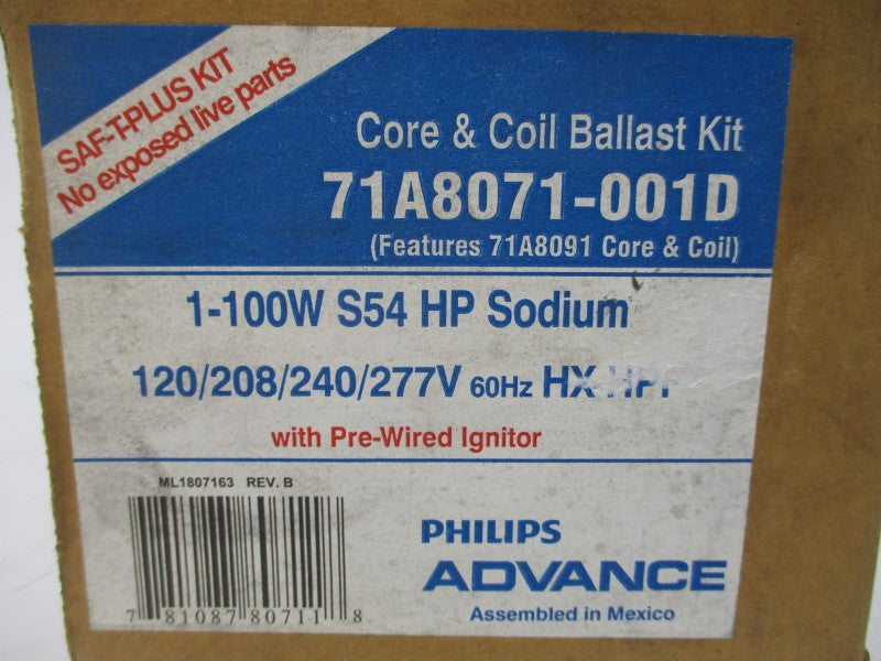 PHILIPS ADVANCE 71A8071-001D 277V 2.20A NSMP