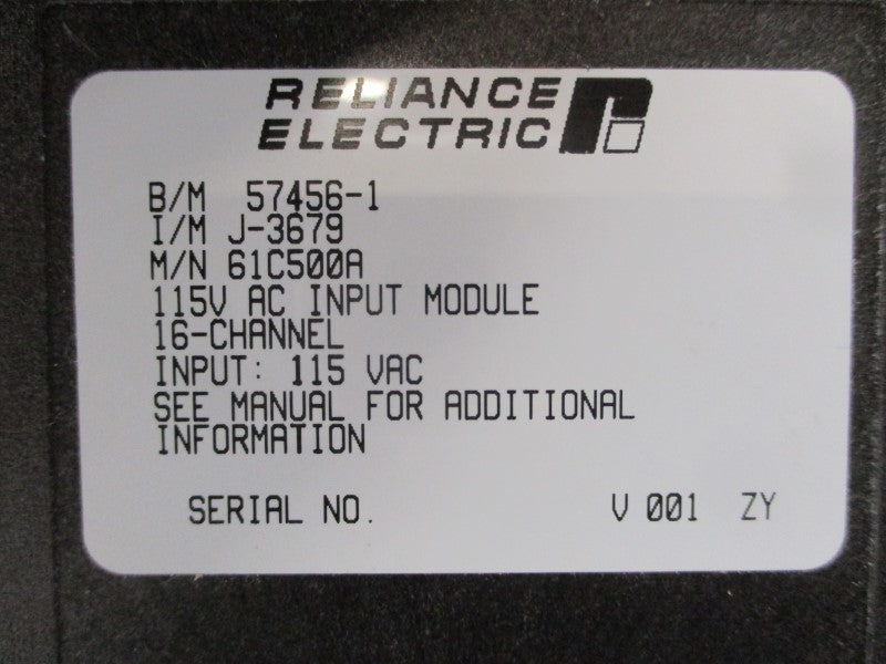 RELIANCE ELECTRIC 57456-1 61C500A 115VAC UNMP