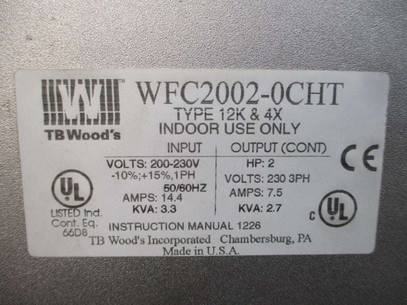TB WOODS WFC2002-0CHT 200-230V 14.4A NSMP