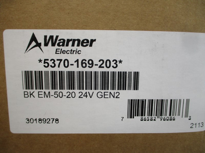 WARNER ELECTRIC 5370-169-203 EM-50-20 24VDC NSMP