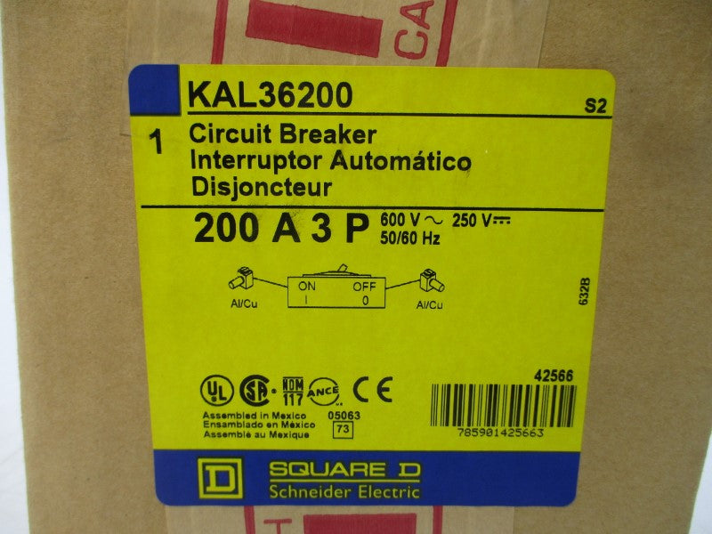 SQUARE D KAL36200 SER. 2 600V 200A NSFS