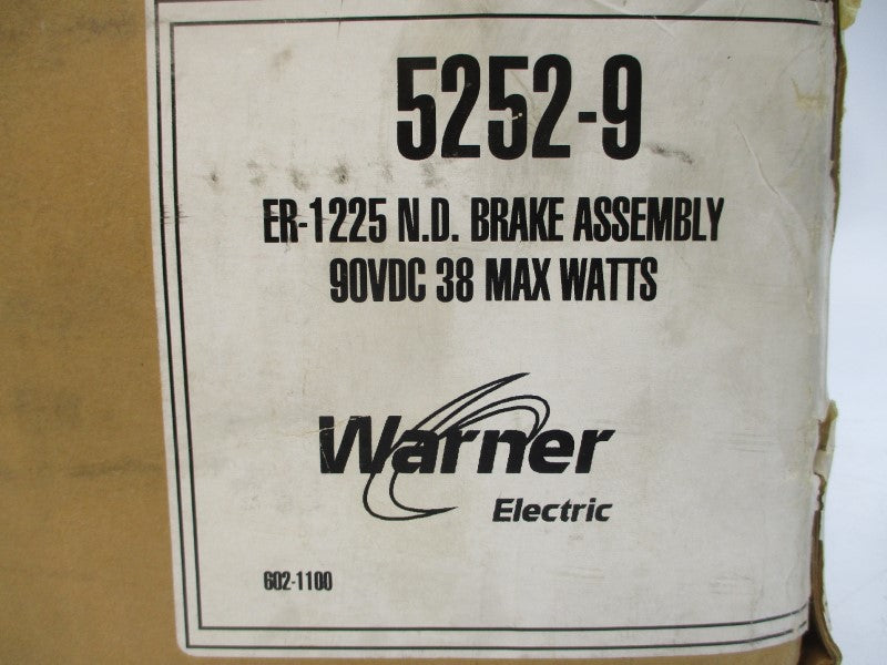 WARNER ELECTRIC 5252-9 ER-1225 90VDC NSMP