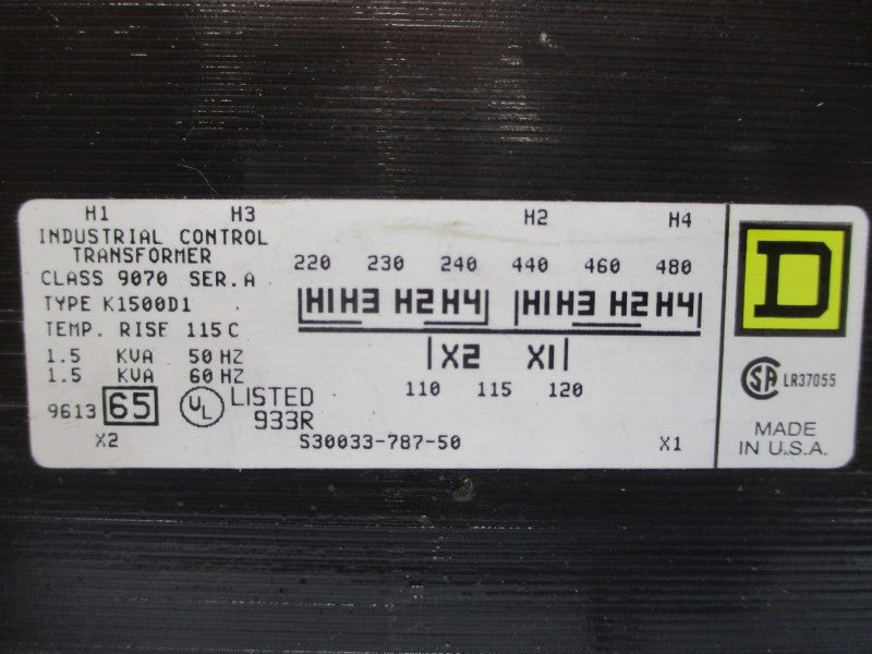 SQUARE D 9070K1500D1 SER. A 240/480V NSMP