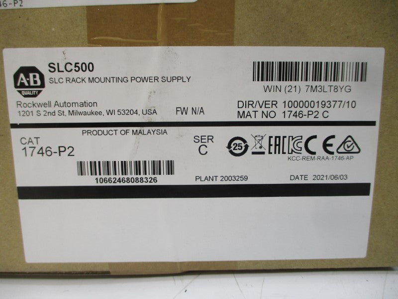 ALLEN BRADLEY 1746-P2 SER. C 85-265VAC 5A NSMP