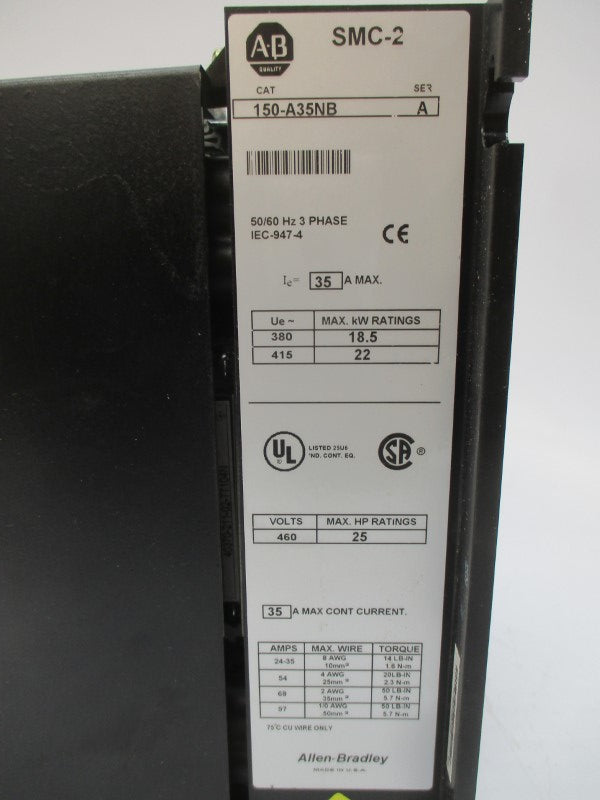 ALLEN BRADLEY 150-A35NB SER. A 480V 35A (BR/WH) NSMP