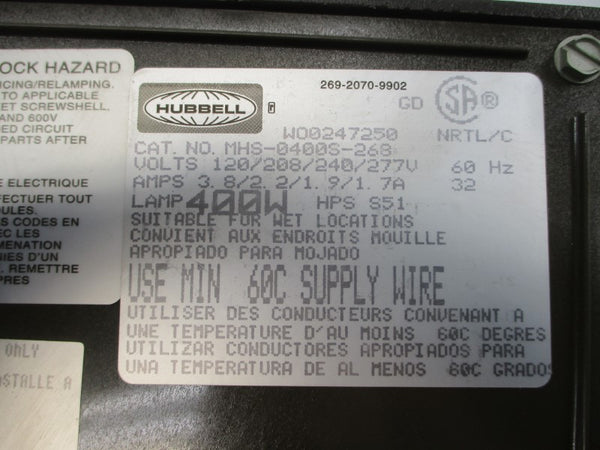 HUBBELL MHS-0400S-268 277V 3.8A NSNP