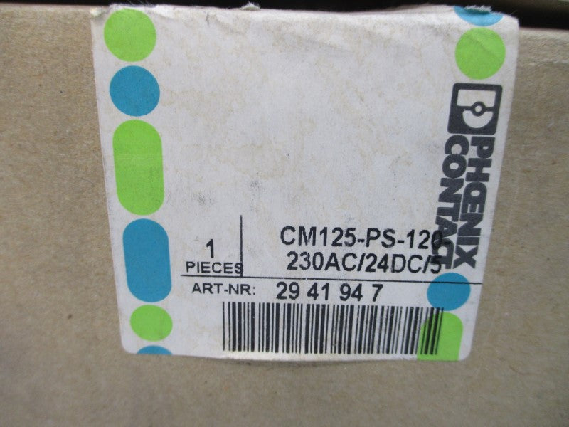 PHOENIX CONTACT CM125-PS-120-230AC/24DC/5 2941947 100-240VAC 2.3-1.3A NSMP