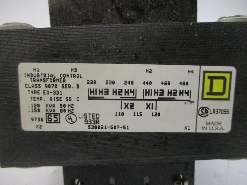 SQUARE D 9070EO3D1 SER. B 240/480V NSMP