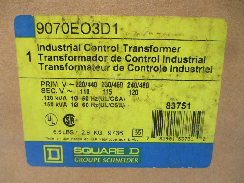 SQUARE D 9070EO3D1 SER. B 240/480V NSMP