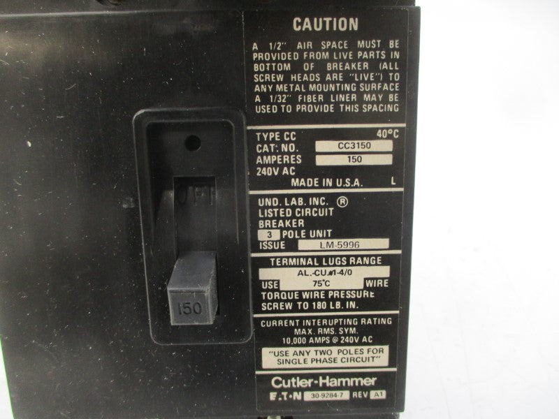 CUTLER HAMMER CC3150 SER. A 240VAC 150A NSMP