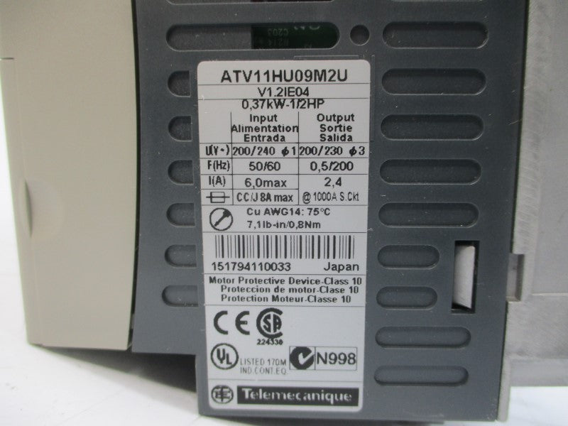 TELEMECANIQUE ATV11HU09M2U 200/240VAC 2.4/6.0A NSMP