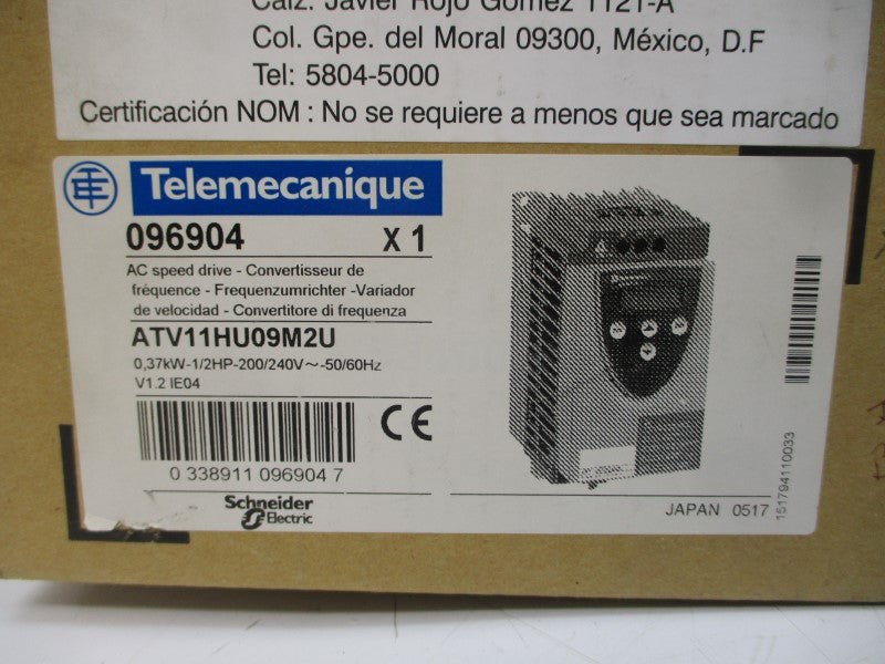 TELEMECANIQUE ATV11HU09M2U 200/240VAC 2.4/6.0A NSMP