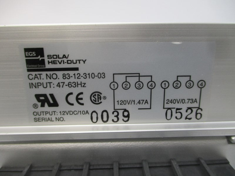 SOLA HEVI-DUTY 83-12-310-03 083-00310-0300-12 120/240VAC 1.47/0.73A NSMP