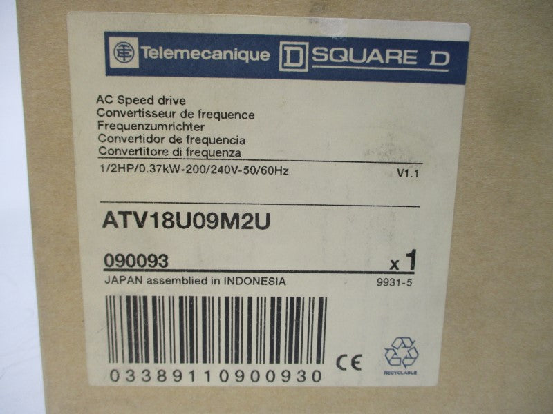 TELEMECANIQUE ATV18U09M2U 200/240VAC 4.4/3.9A NSMP