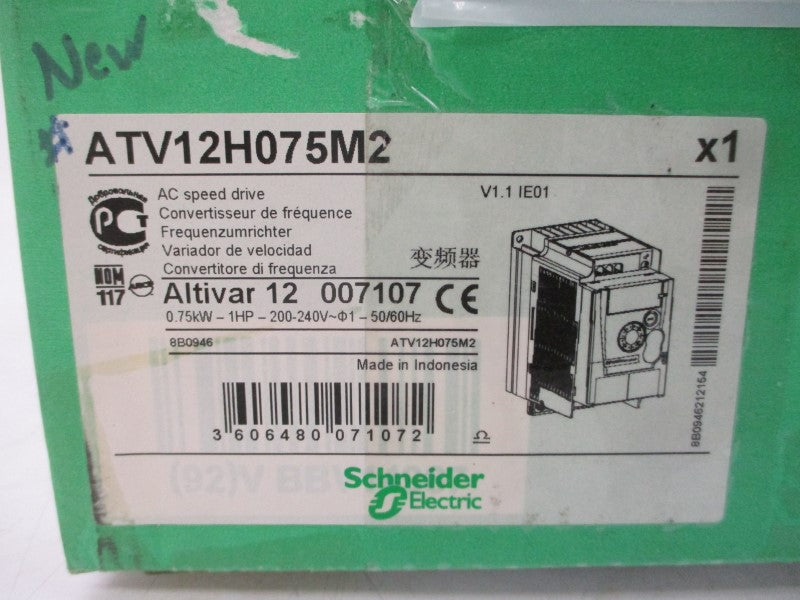 SCHNEIDER ELECTRIC ATV12H075M2 200-240VAC 4.2/10.2A NSMP
