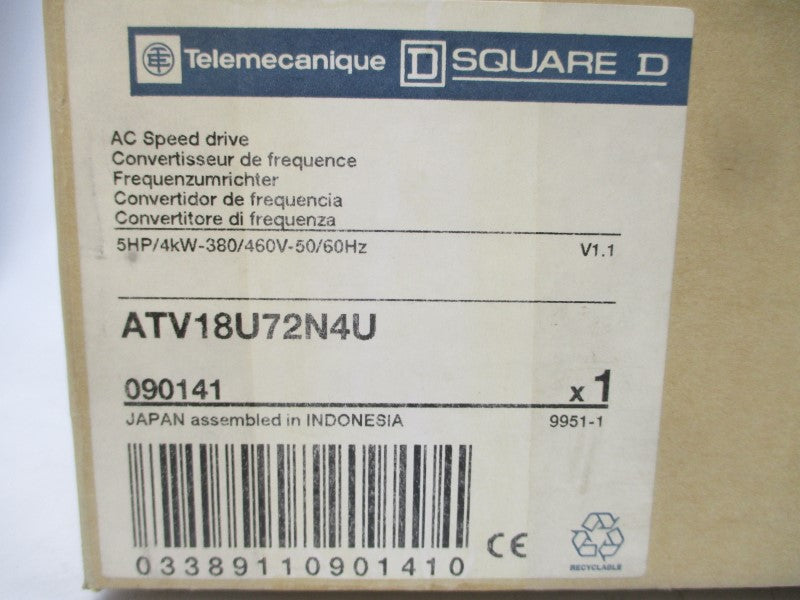 TELEMECANIQUE ATV18U72N4U 380/460VAC 12.5/10.9A NSMP