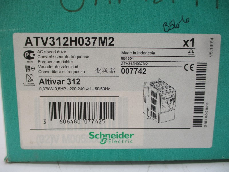 SCHNEIDER ELECTRIC ATV312H037M2 200-240VAC 5.3/3.3A NSMP