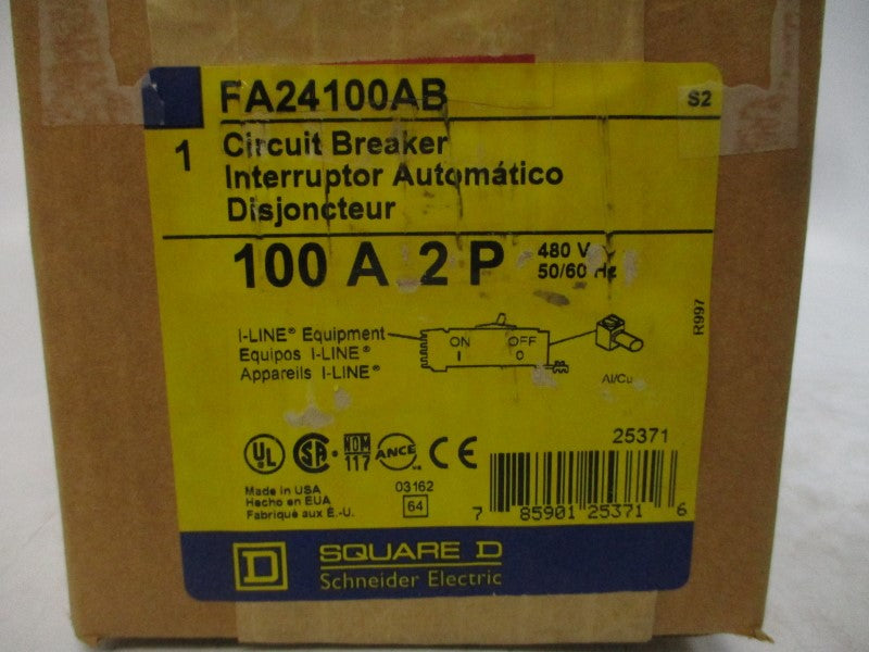 SQUARE D FA24100AB SER. 2 480V 100A NSMP